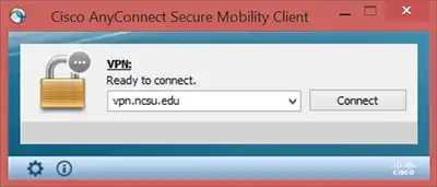 A screenshot of the VPN connection window.