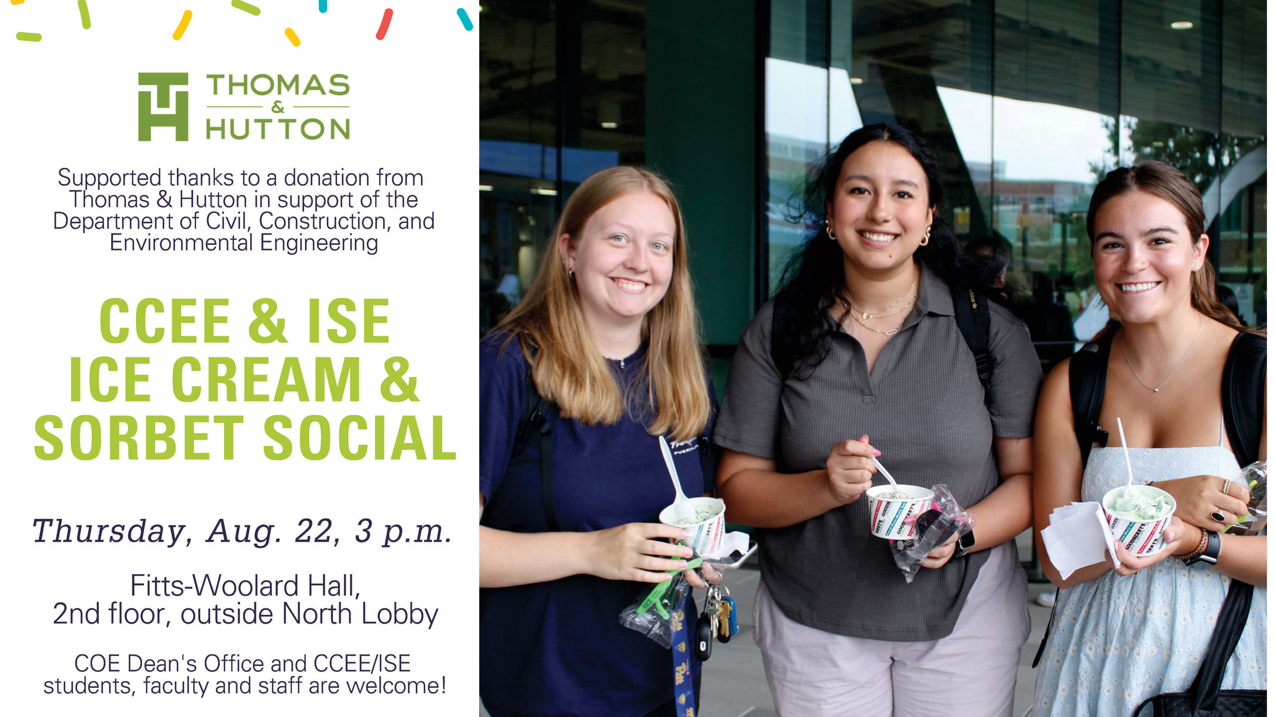 ISE and CCEE ice cream social info